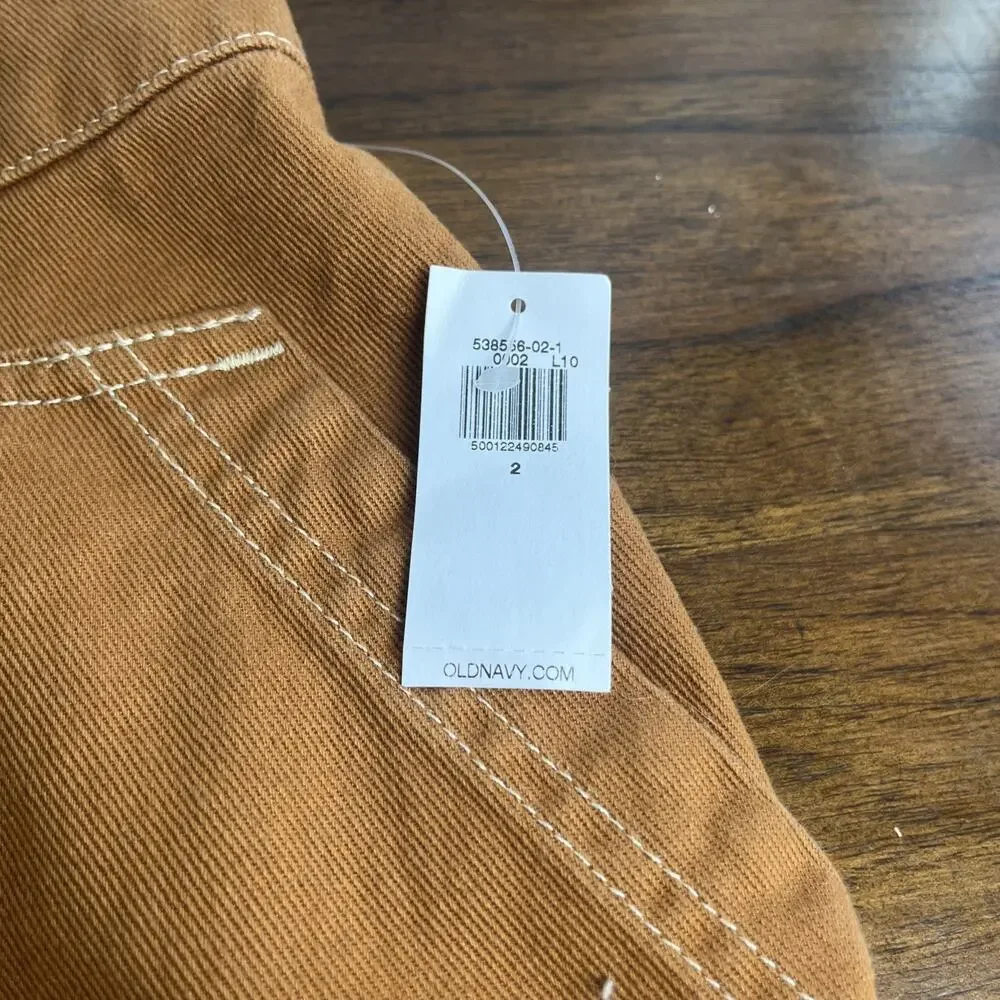 NWT Old Navy Size 2 Sly Fox Rust 100% Cotton Twill High Rise Utility Mini Skirt - Picture 3 of 12